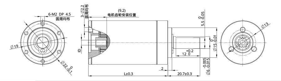 精密行星齿轮箱22pgx